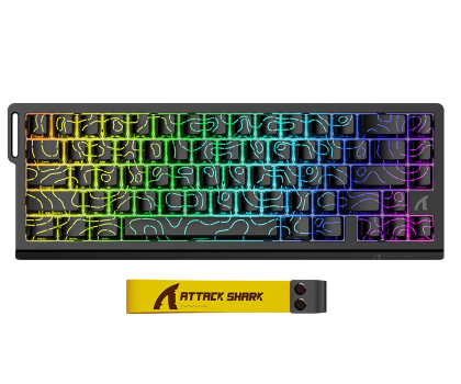 Klawiatura Attack Shark X68 HE Rapid Trigger 8kHz/128kHz Poron czarna 6972792470634